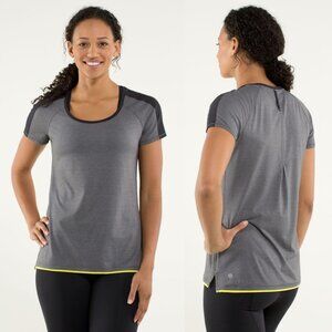 Lululemon Gray Silverescent Round Neck Race Me Short Sleeve Tee
